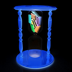 Image showing 3d hourglass with the books inside