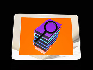 Image showing Phone colorful real books and find the icon 