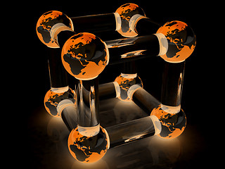 Image showing Abstract molecule model of the Earth