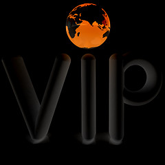 Image showing Word VIP with 3D globe
