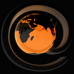 Image showing Glossy icon with mail for Earth