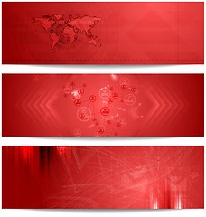 Image showing Red tech abstract banners