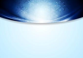 Image showing Christmas blue background with waves