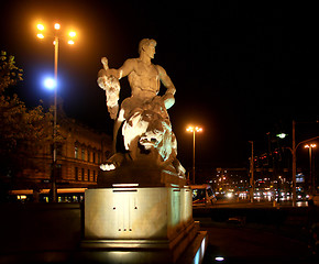 Image showing Man defeating lion  