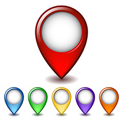 Image showing Set of bright map pointer icon.