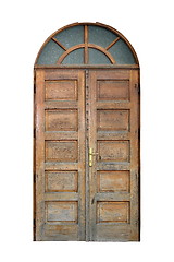 Image showing isolated old wooden door