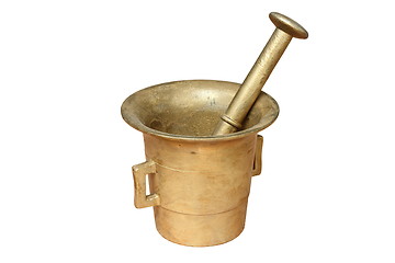 Image showing brass container on white