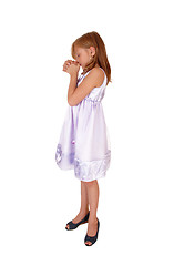 Image showing Young girl praying.