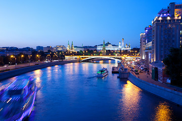 Image showing Russia-01.06.2014,  night view of Kremlin, Moscow