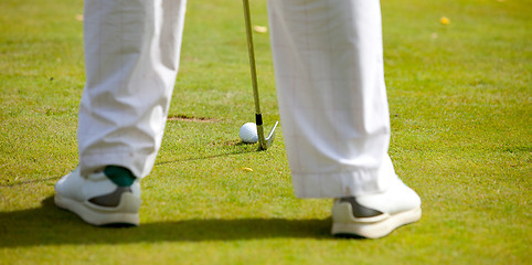 Image showing golfer ready