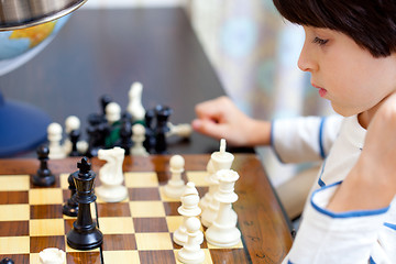 Image showing boy and chess