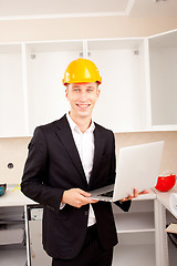 Image showing architect with laptop