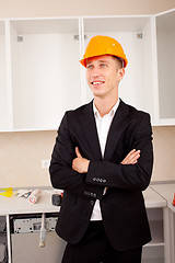 Image showing smiling engineer in the interior