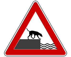 Image showing Road ending warning sign for dogs