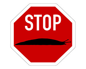 Image showing Stop sign for slugs