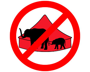 Image showing Elephants in circus prohibited