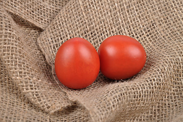 Image showing Tomatoes on jute