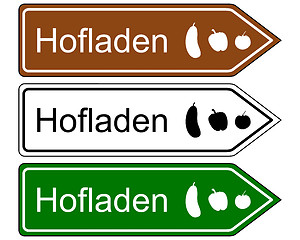 Image showing Direction sign farm shop