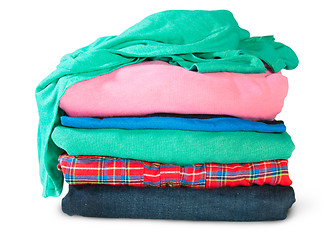 Image showing Stacked And Crumpled Clothes