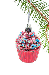 Image showing Xmas retro tree cupcake toy