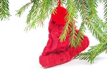 Image showing Christmas toy red knitted hat