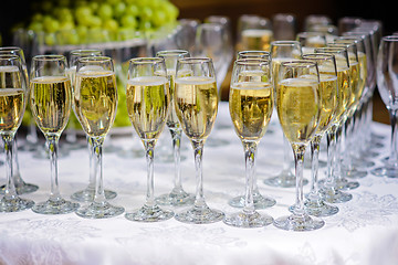 Image showing Glasses of champagne waiting for guests