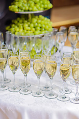 Image showing Glasses of champagne waiting for guests