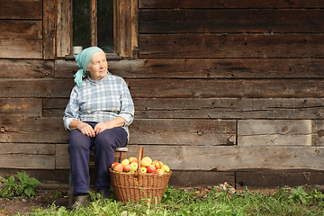 Image showing Elderly countrywoman