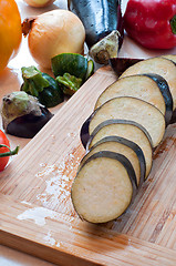 Image showing Fresh organic vegetables cuted