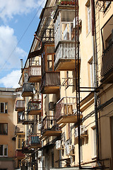 Image showing  Balconies like birdhouses