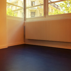 Image showing Empty room with city view