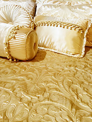 Image showing Luxurious silky bedding