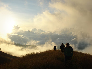 Image showing hilly grassland around Mount Rinjani