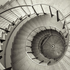 Image showing Upside view of a spiral staircase