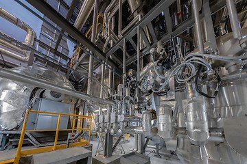 Image showing Industrial pipes in a thermal power plant