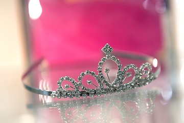 Image showing Tiara on glass