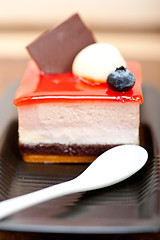 Image showing fresh strawberry yogurt mousse