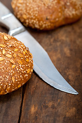 Image showing organic bread over rustic table