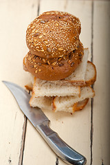 Image showing organic bread over rustic table