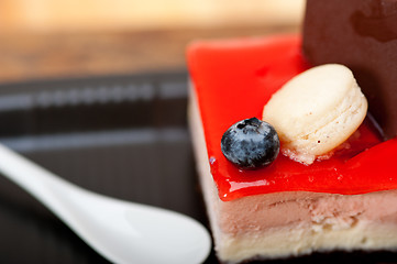 Image showing fresh strawberry yogurt mousse