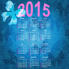 Image showing Blue calendar for 2015