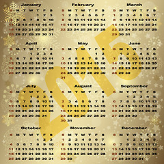 Image showing 2015 New Year Gold Calendar 