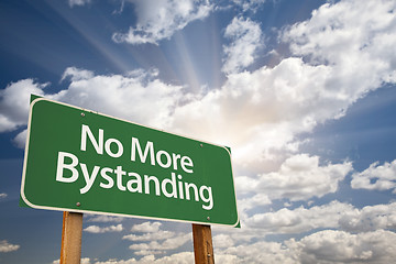 Image showing No More Bystanding Green Road Sign