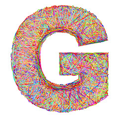 Image showing Alphabet symbol letter G composed of colorful striplines