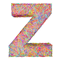 Image showing Alphabet symbol letter Z composed of colorful striplines