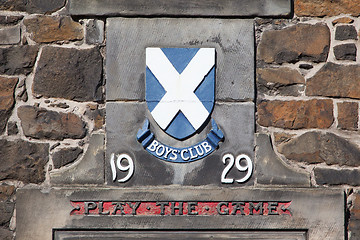 Image showing Sign at an old Scottish building