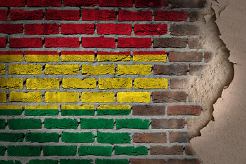 Image showing Dark brick wall with plaster - Bolivia