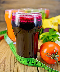 Image showing Juice beet and vegetable on board