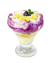 Image showing Dessert milk with blueberries