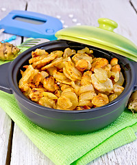 Image showing Jerusalem artichokes roasted in pan with meter on light board